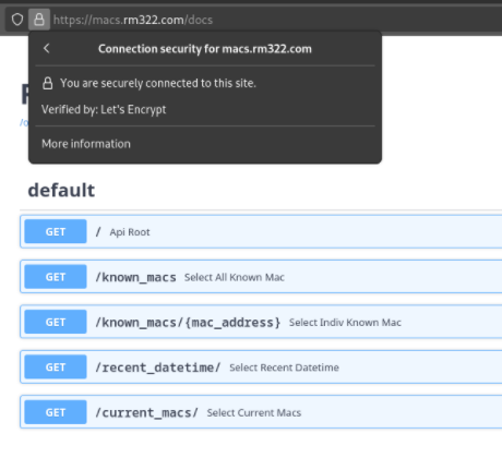 Migrating/Updating my TinyDB MAC API – NGINX and HTTPS